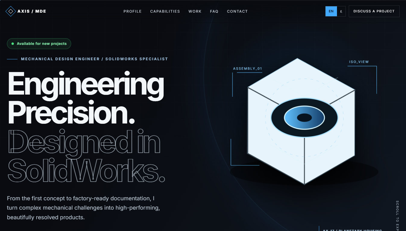 AXIS_3D — SolidWorks 3D Modeling & Mechanical Engineering Project